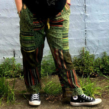 Load image into Gallery viewer, Hippie Patchwork Pants ~ L ~ boho ~ festival ~ gypsy ~