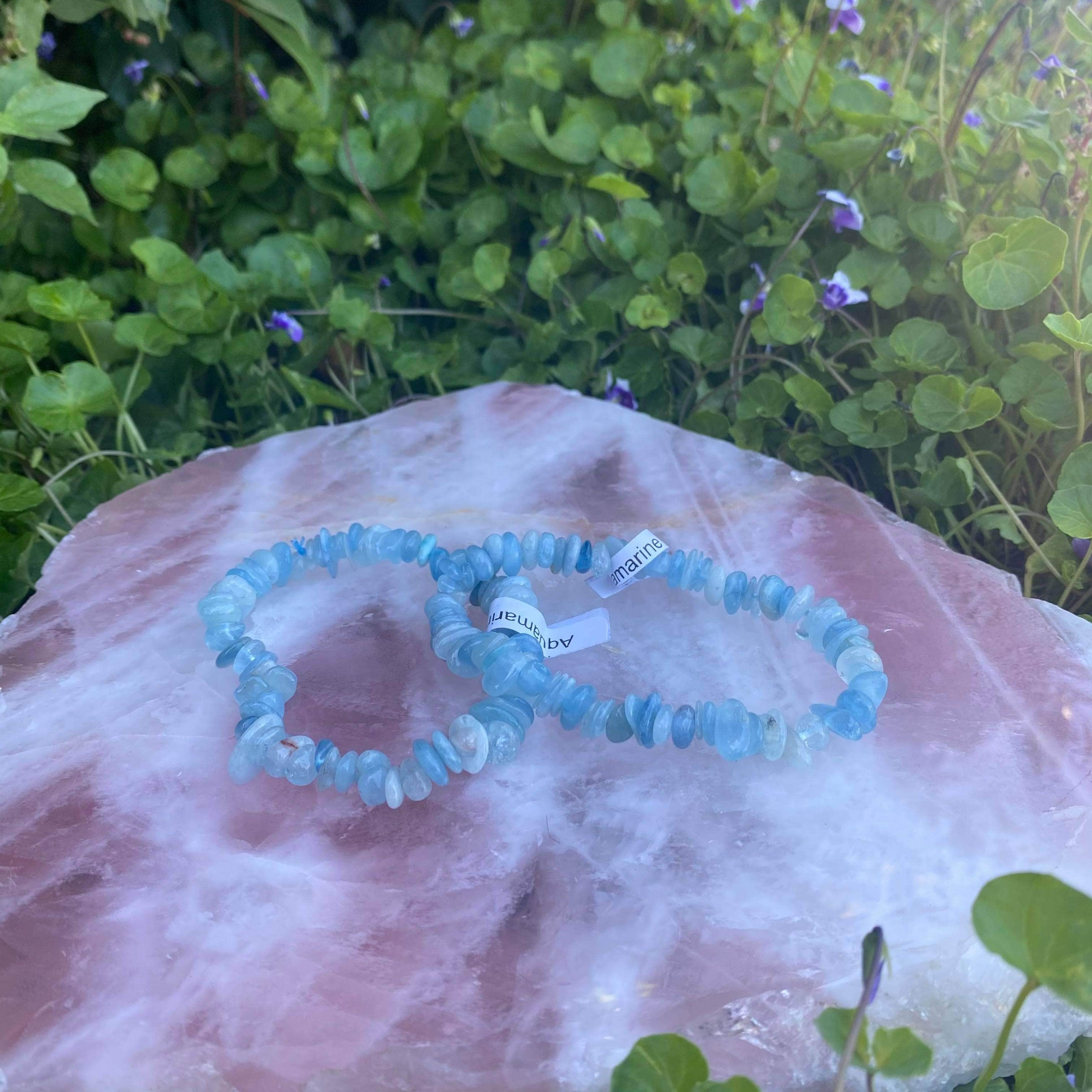 Aquamarine on sale chip bracelet