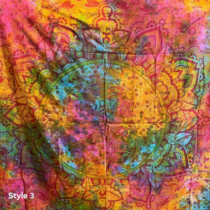 Boho Tye Dye Hippie Bed Sheet /Throw / Wall Hangings