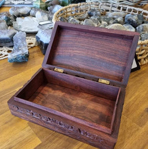 Carved Mandala brass Elephant Timber Box