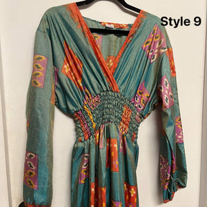 Sari Silk Gypsy Dress - Maxi Dress / Festival Wear