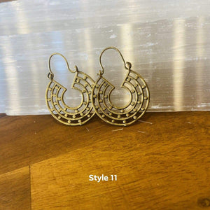 Indian Brass and Silver Boho Earrings